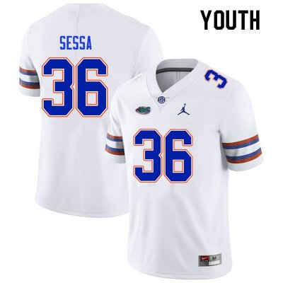 Youth Florida Gators #36 Zack Sessa NCAA Nike White Authentic Stitched College Football Jersey NUQ3062XJ